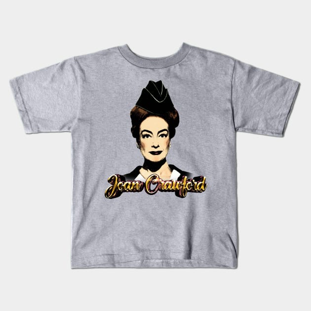 Joan Crawford - Engraving Style Kids T-Shirt by Chase Merch